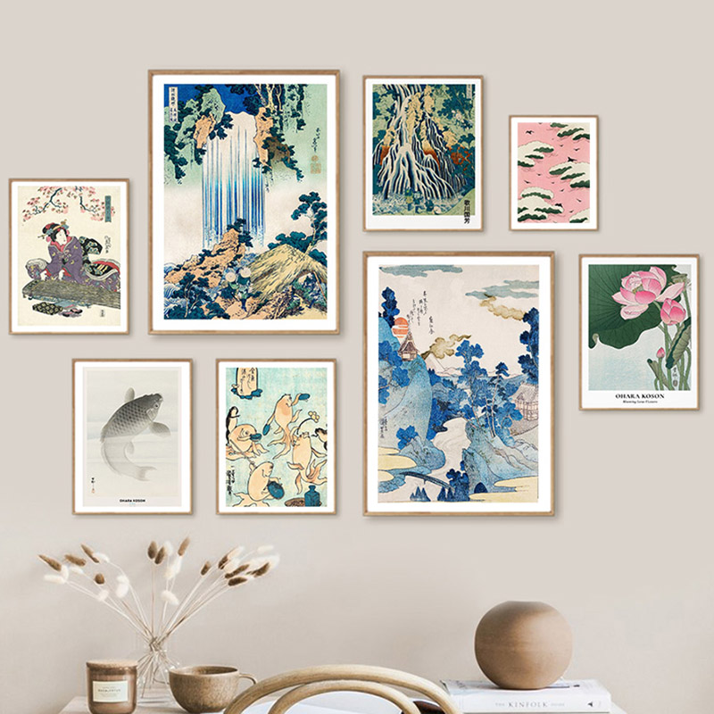 Hokusai ohara koson cartaz de  - Wall Texture Spray avaliação e preço