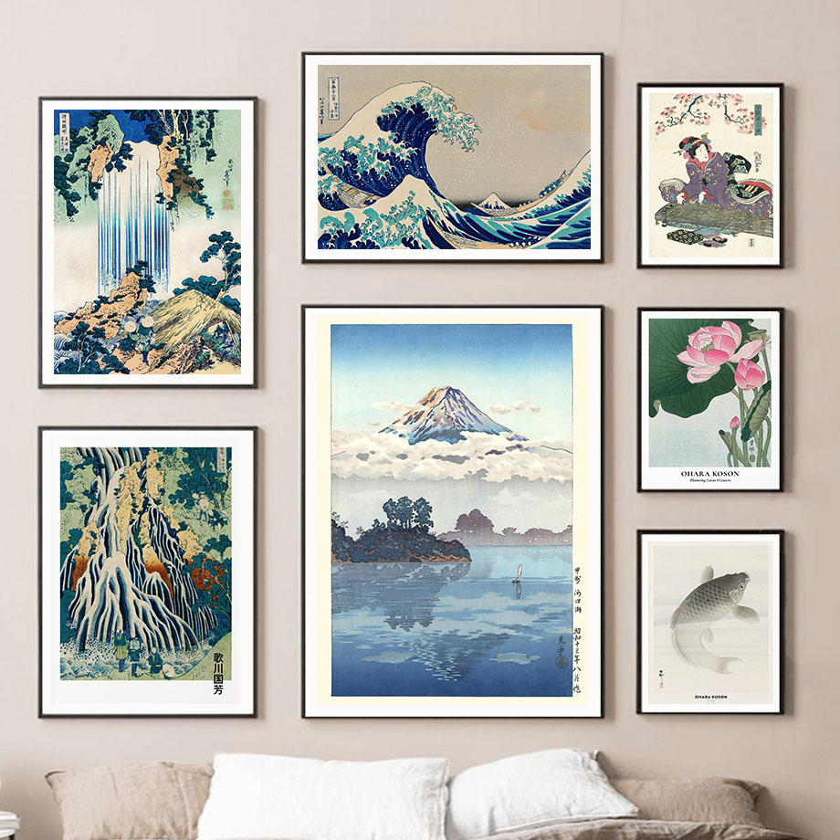 Hokusai ohara koson cartaz de  - Wall Texture Spray avaliação e preço
